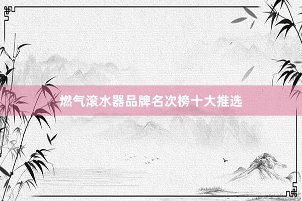 燃气滚水器品牌名次榜十大推选