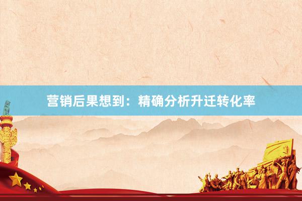 营销后果想到：精确分析升迁转化率